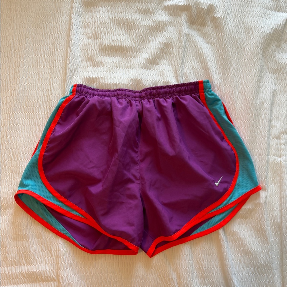 Nike Women's Purple and Teal Athletic Shorts